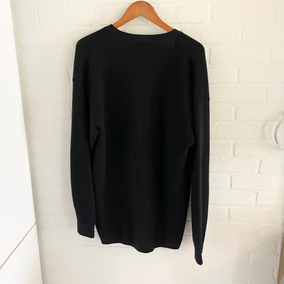 Vintage 70s men’s knit Cardigan Academia School prep Varsity Wool Navy blue L - Picture 14 of 16